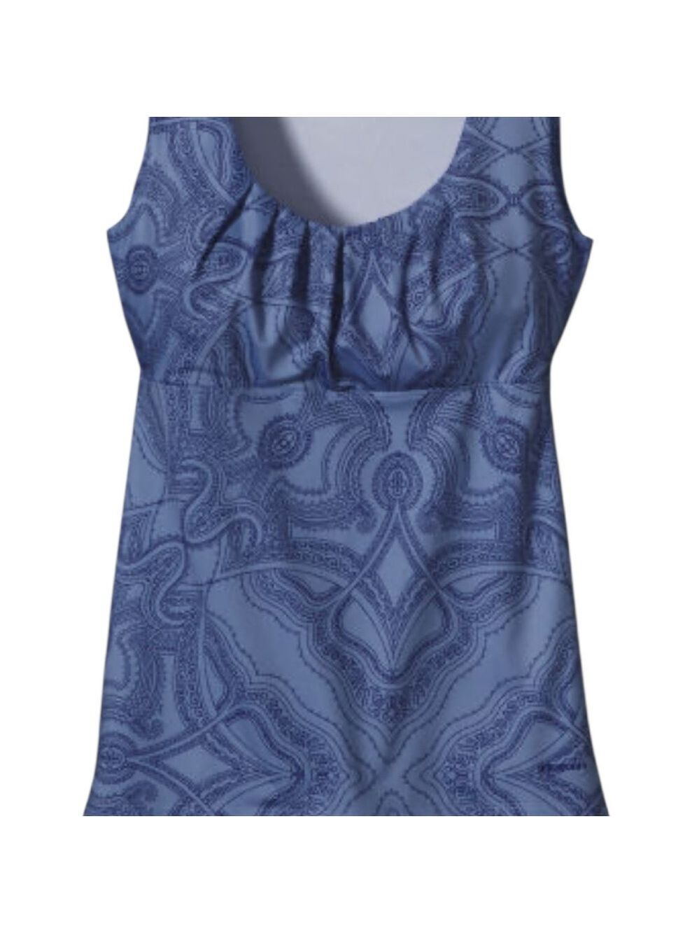 Patagonia Bandha Top Raja Railroad Blue Yoga Tank Shelf Bra Paisley Large - Picture 3 of 10
